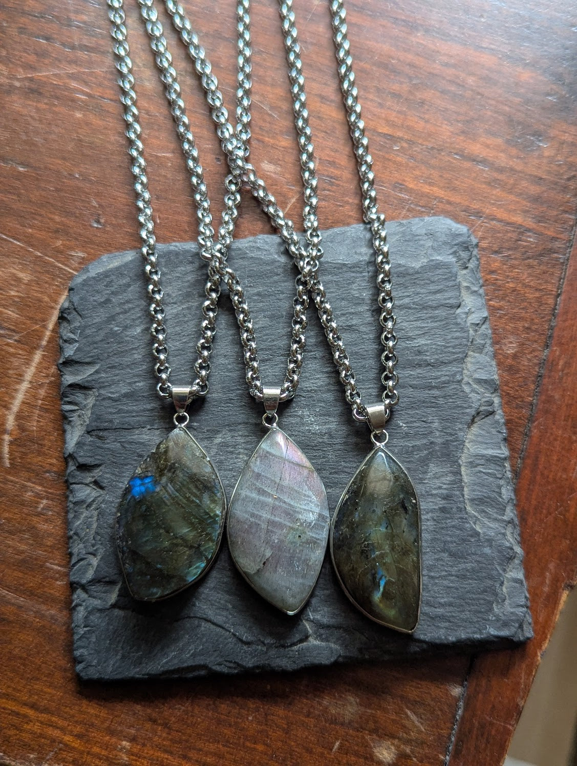 Labradorite Stainless Steel Necklace (Various Options Available)