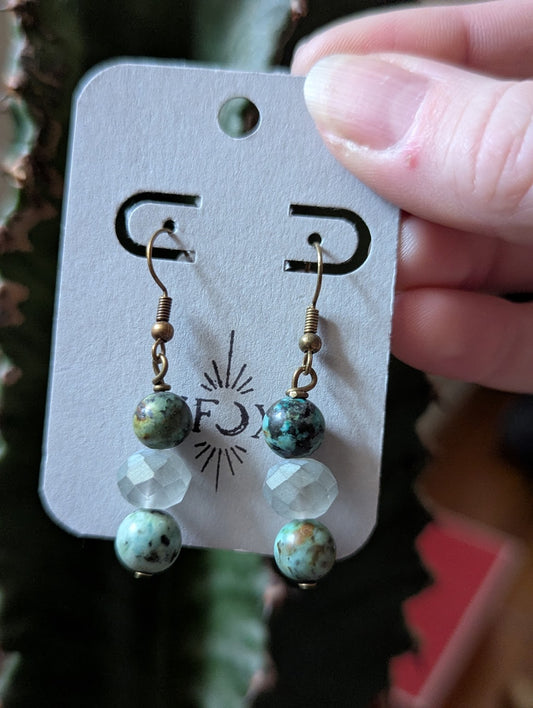 African Turquoise Gray Drops