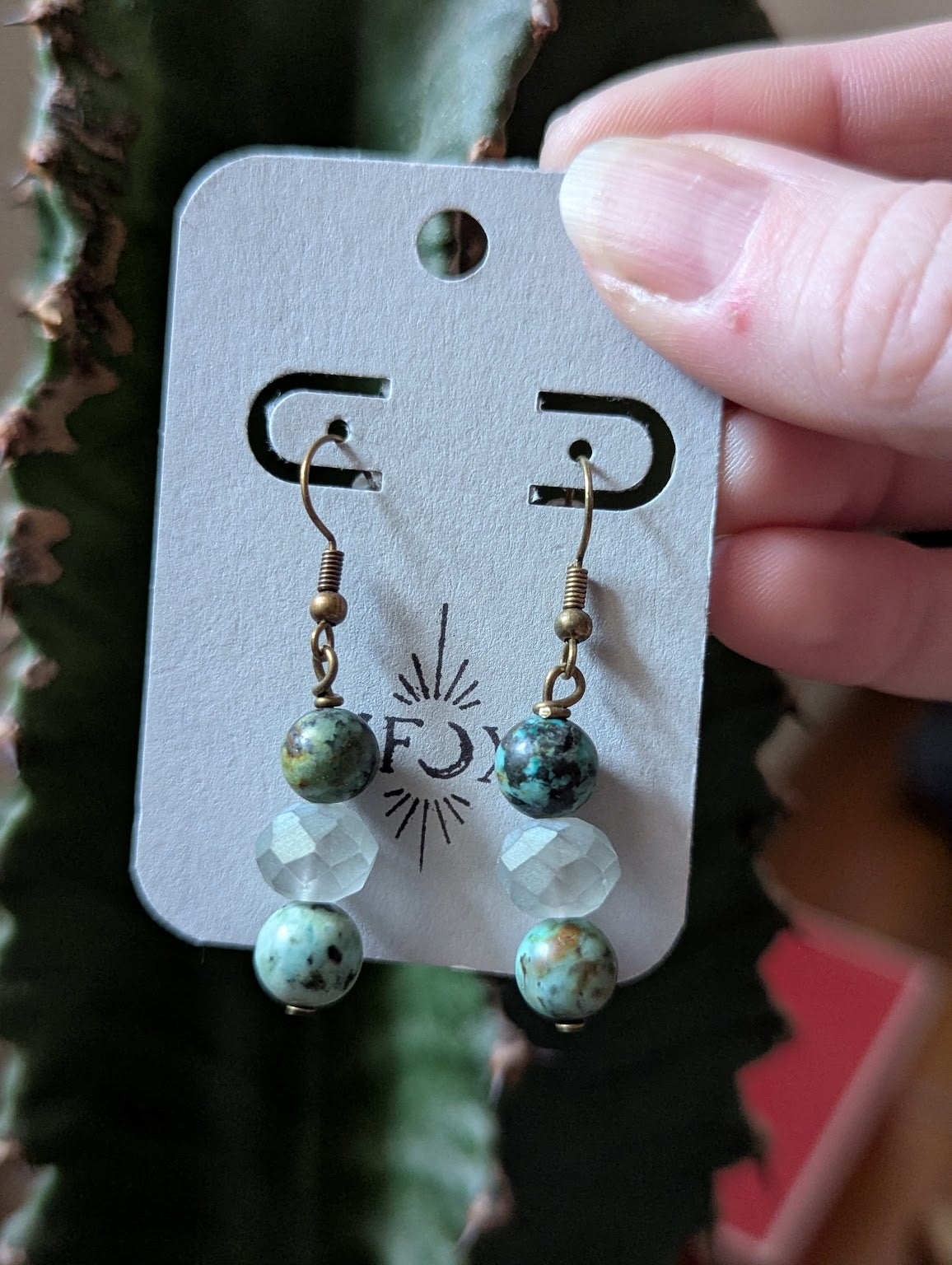 African Turquoise Gray Drops