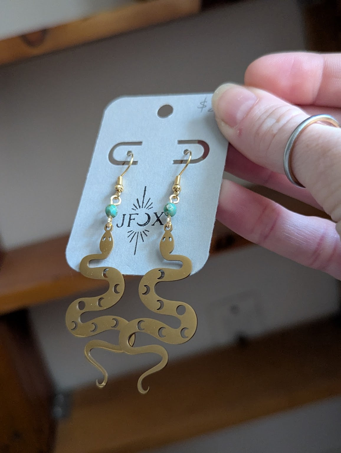 Pendientes de serpiente de oro