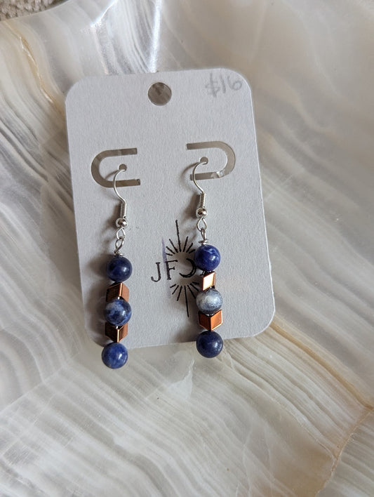 Sodalite and Chevron Hematite Drops