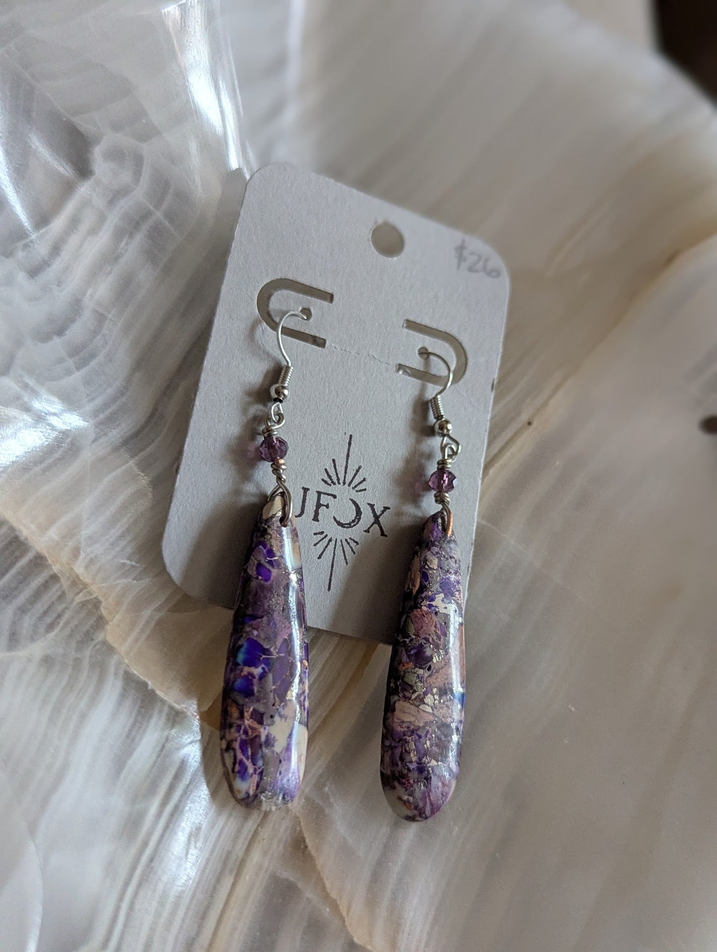 Purple Sea Sediment Jasper Teardrops