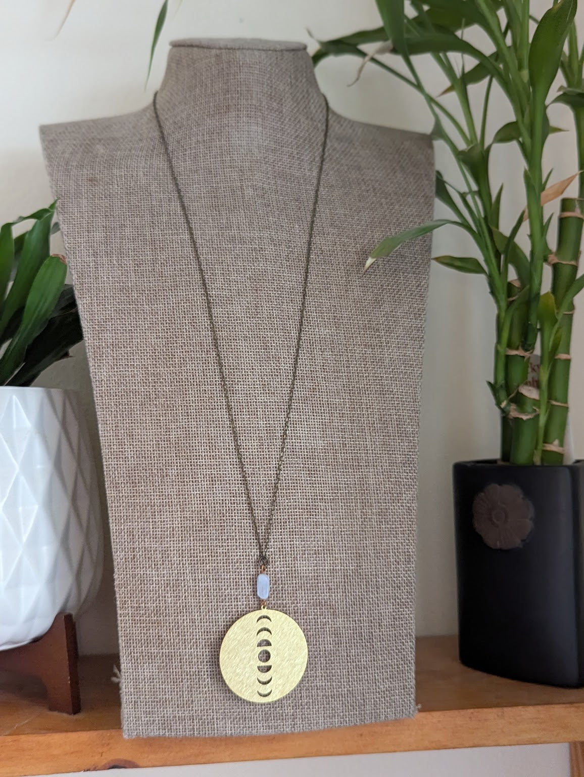 Moon Phase Brass Talisman