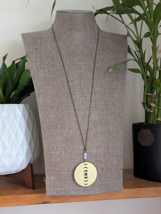 Moon Phase Brass Talisman