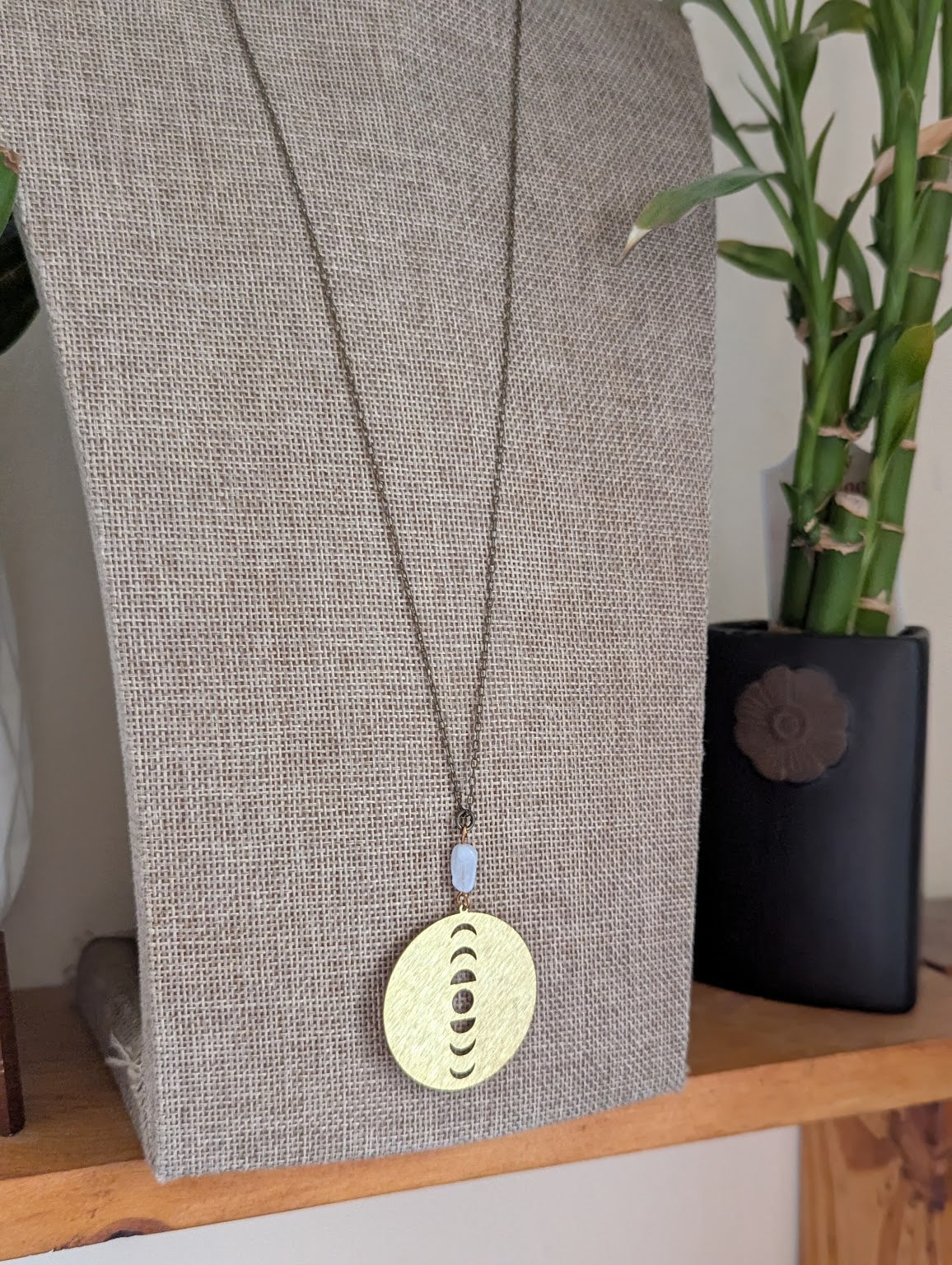 Moon Phase Brass Talisman