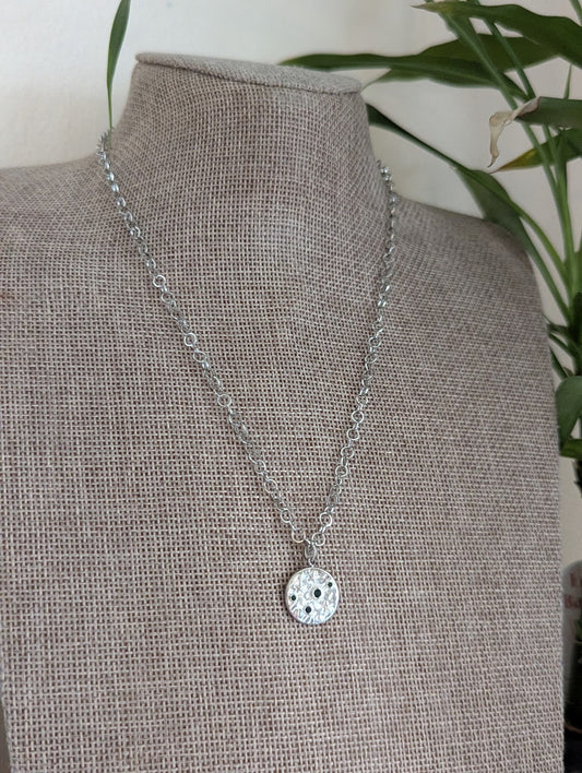 Silver and Emerald Green Galaxy Necklace