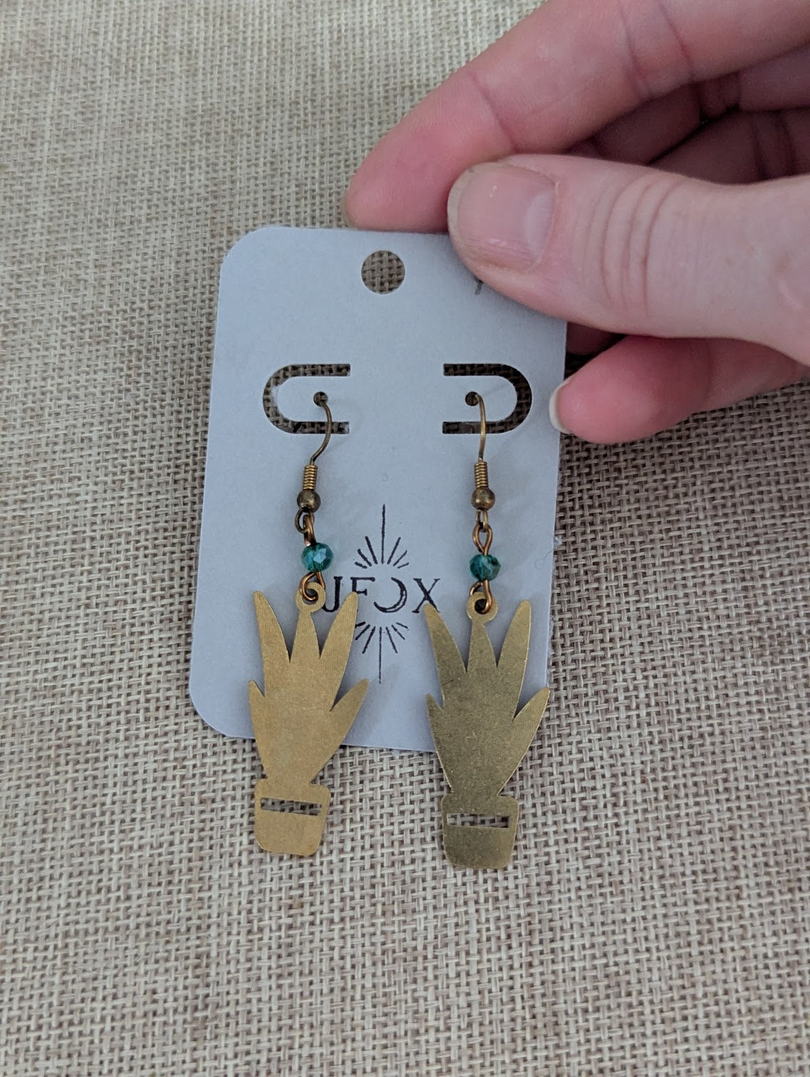 Brass Plant Earrings