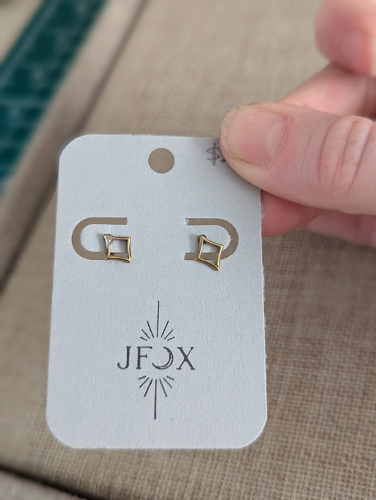Brass Sparkle Star Studs