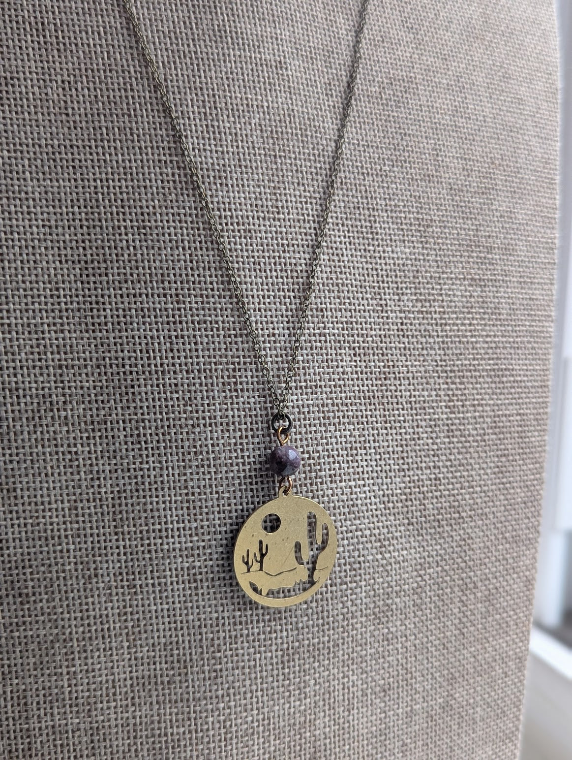 Desert Landscape Brass Necklace
