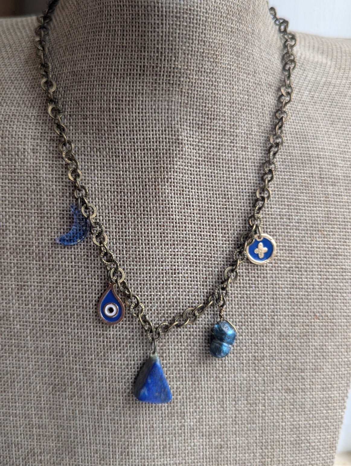 Blue Assorted Charm Necklace