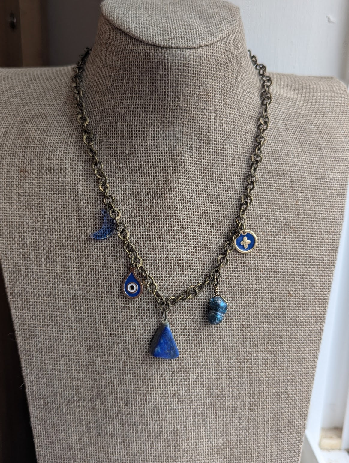 Blue Assorted Charm Necklace