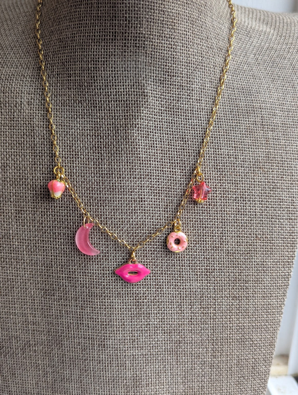 Pink Assorted Charm Necklace