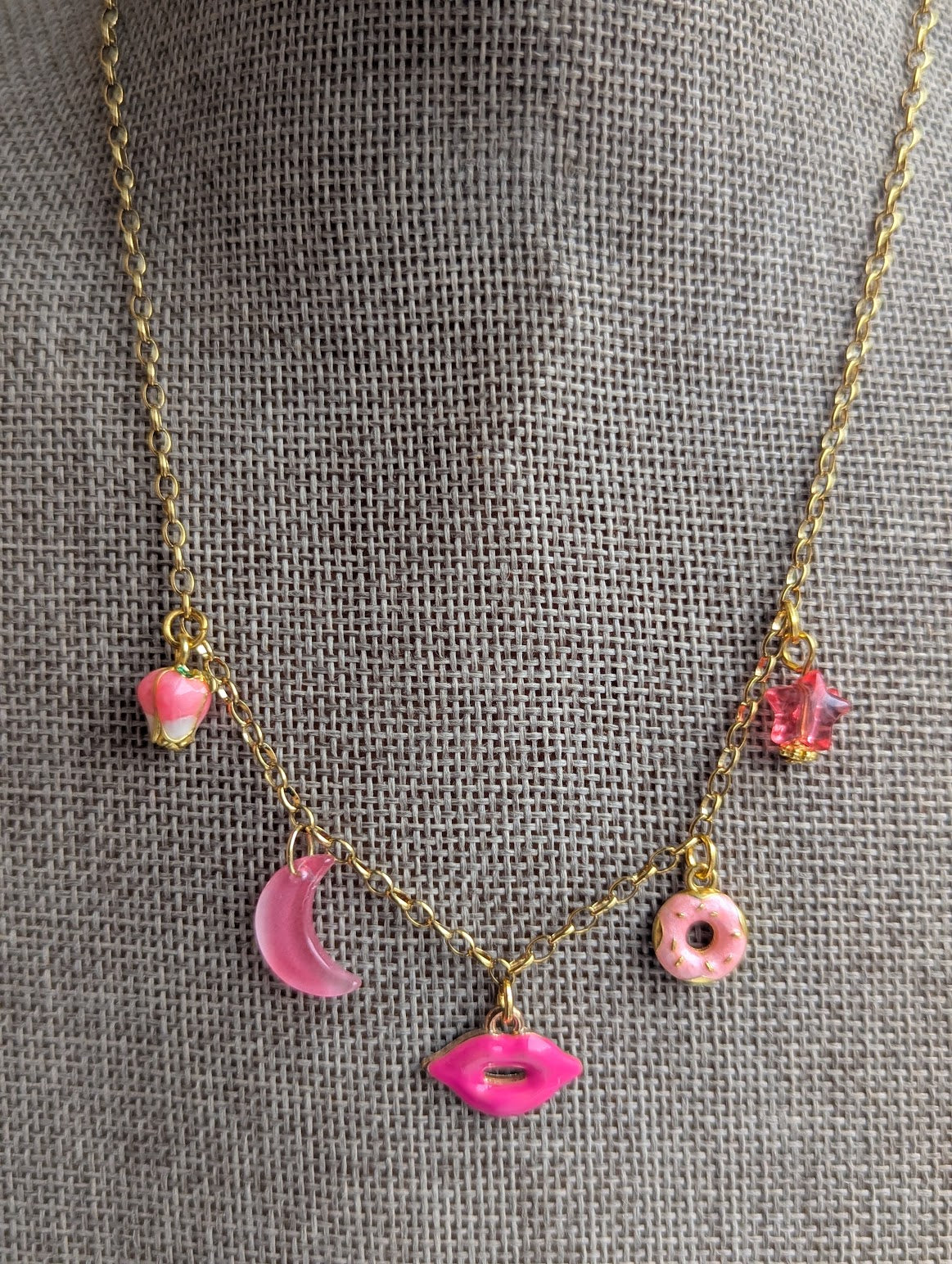 Pink Assorted Charm Necklace