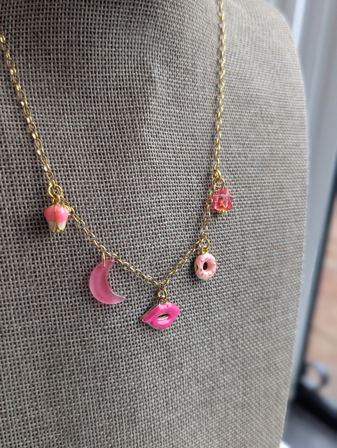Pink Assorted Charm Necklace