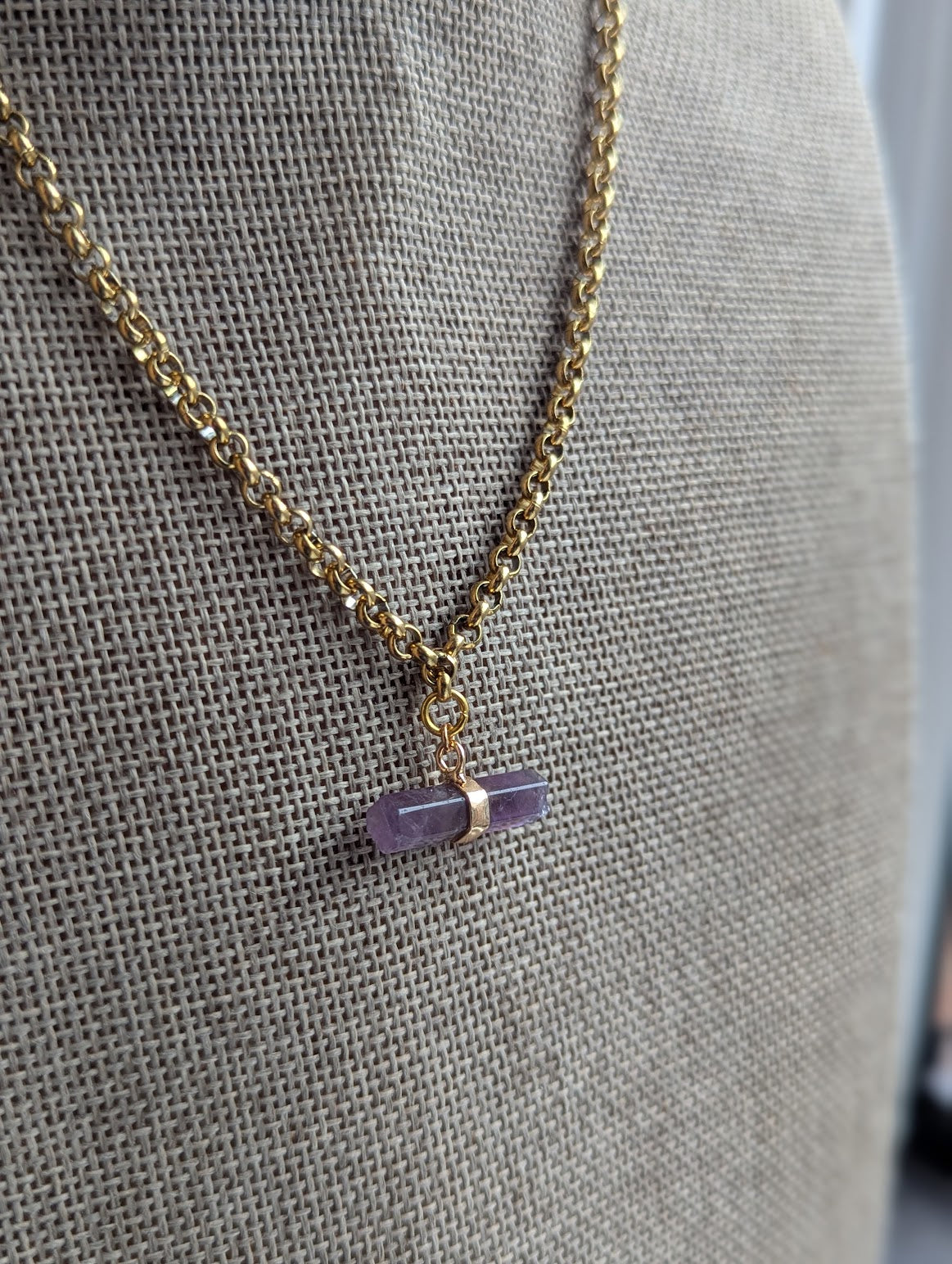 Gemstone Toggle Bar Gold Necklace (Various Stones Available)