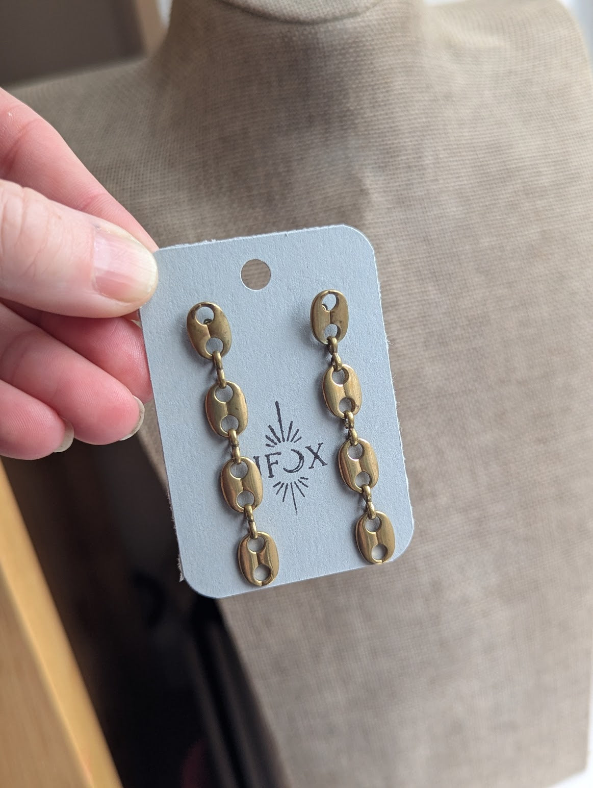 Brass Chain Drop Earrings