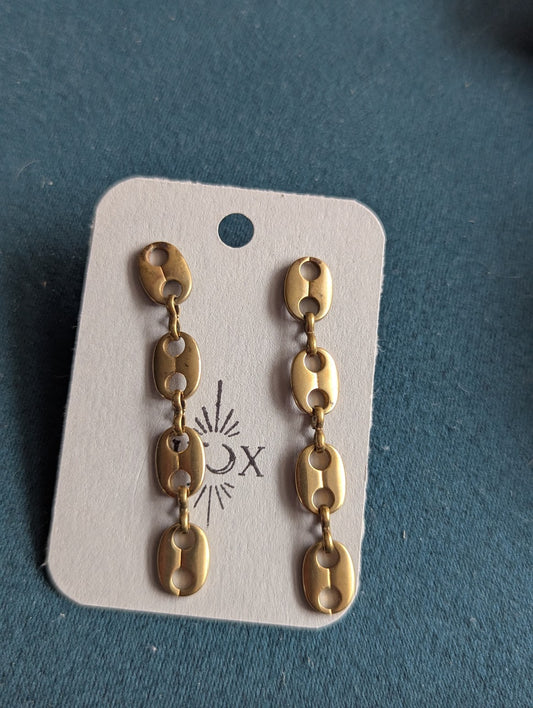 Brass Chain Drop Earrings