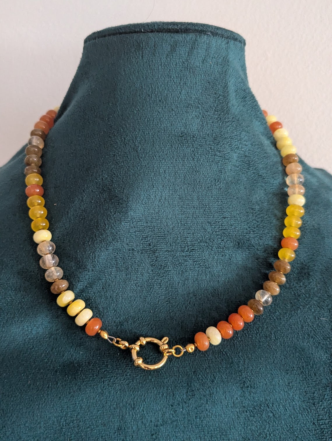 Autumnal Rondelle Beaded Necklace (Silver and Gold Available)