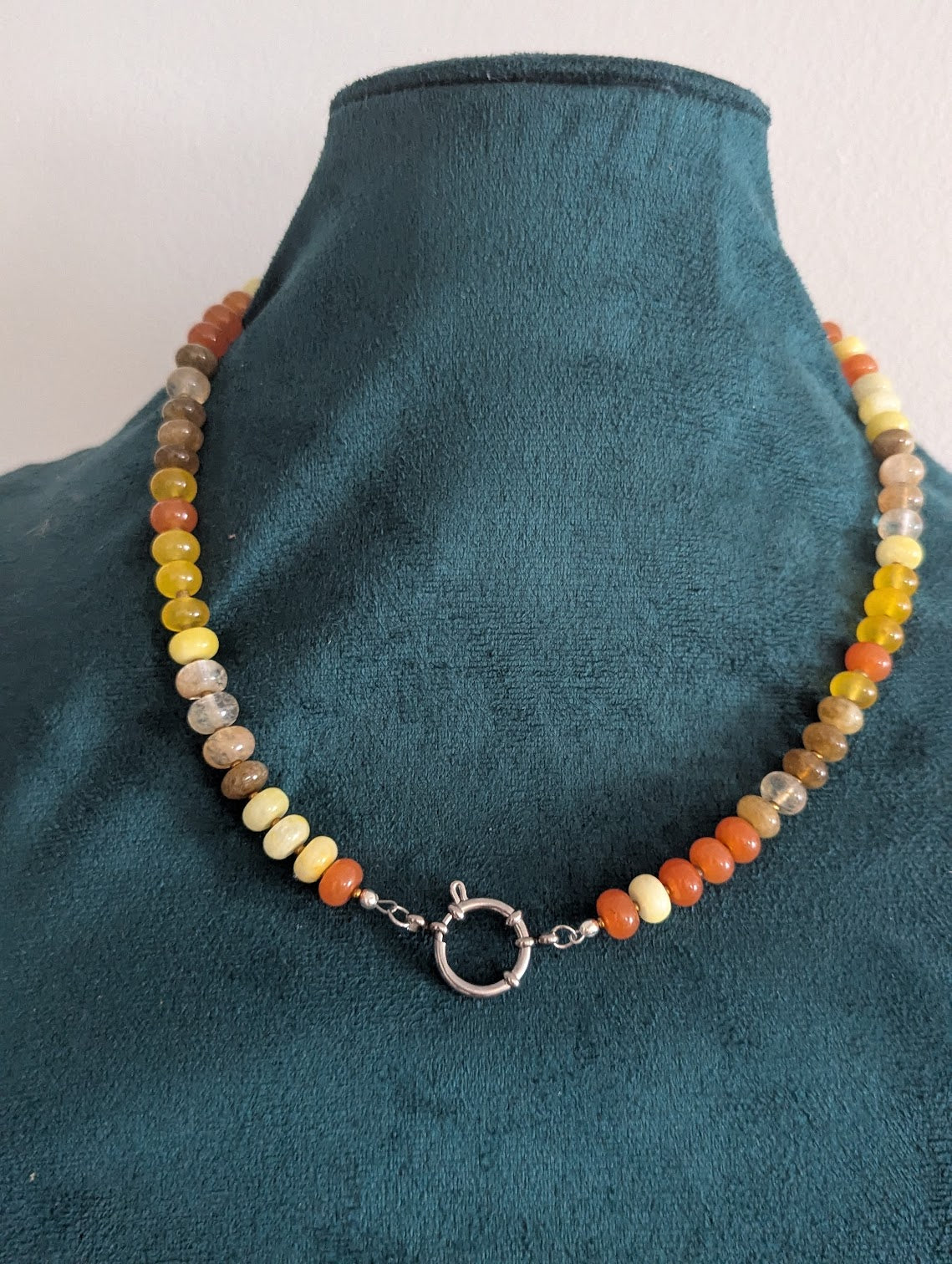 Autumnal Rondelle Beaded Necklace (Silver and Gold Available)