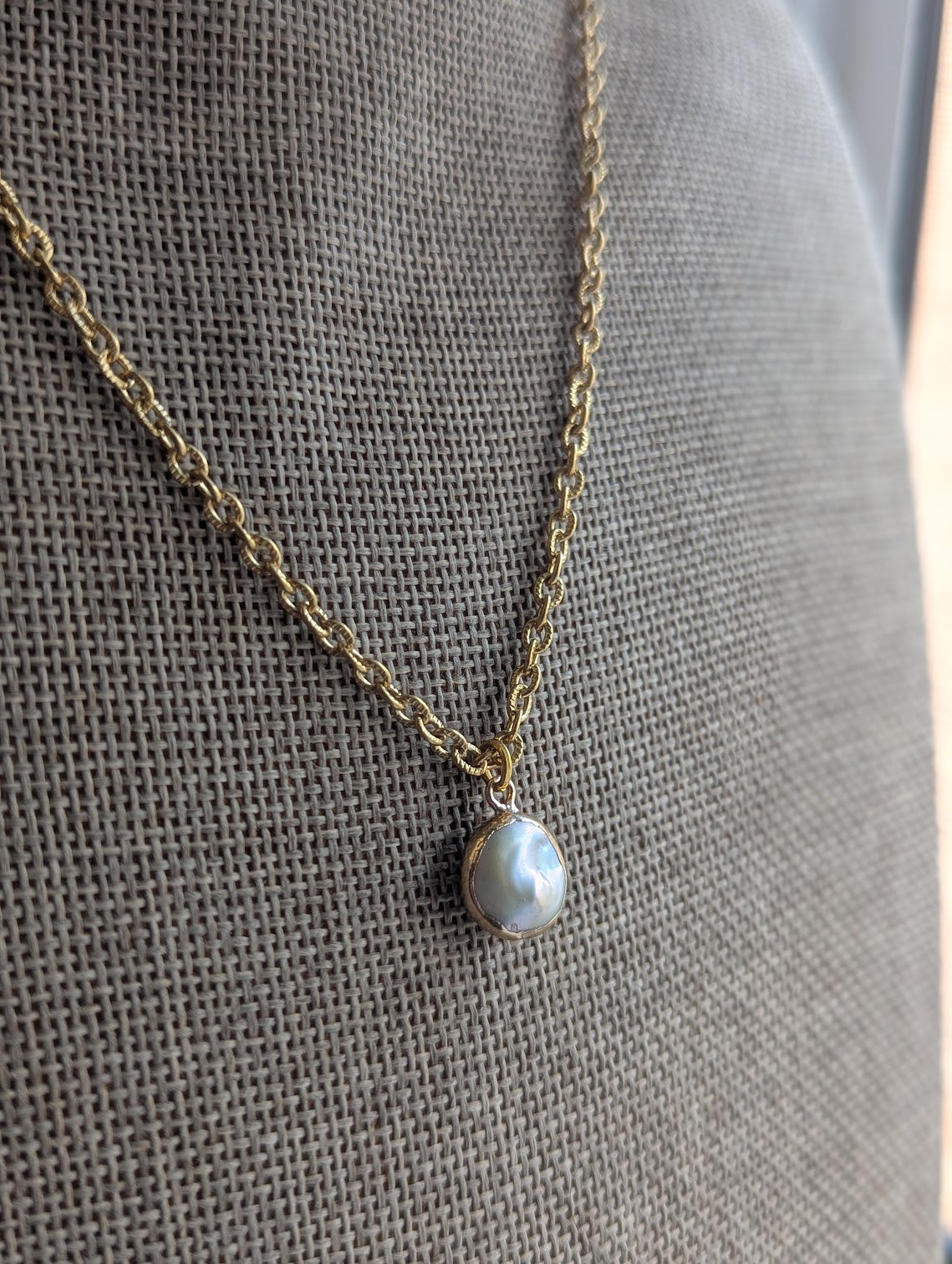 Pink Freshwater Pearl Gold Necklace