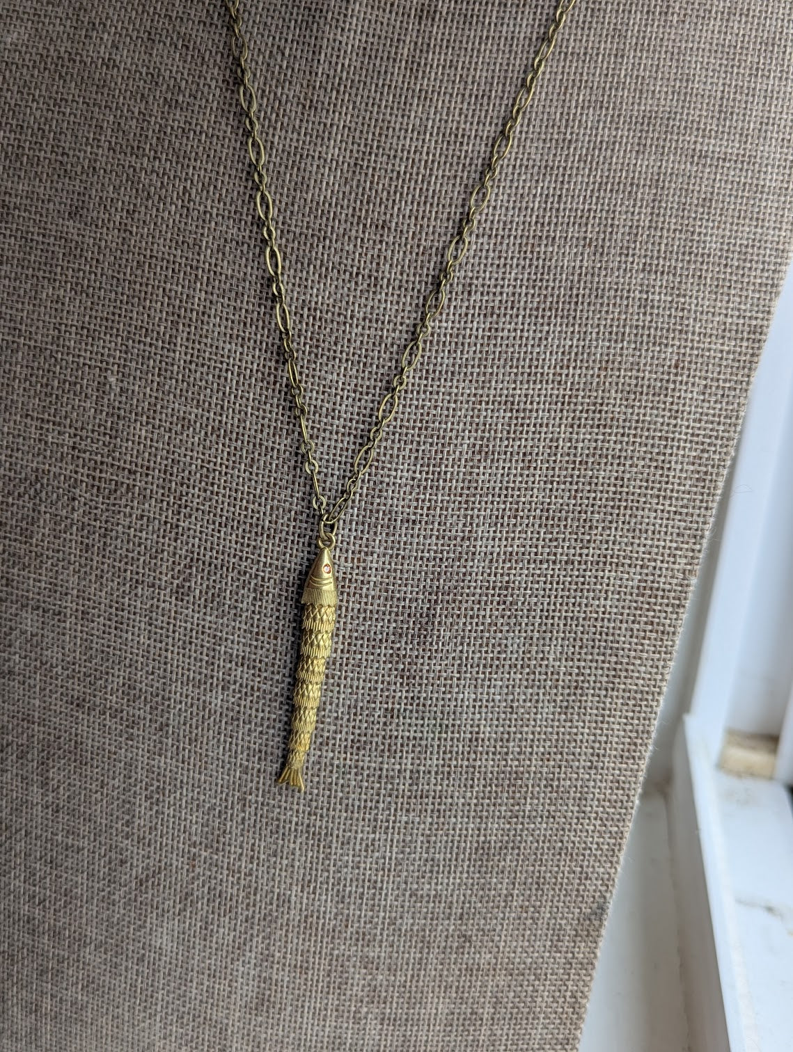 Brass Articulating Fish Necklace