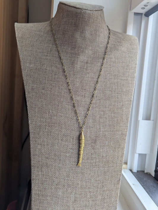 Brass Articulating Fish Necklace
