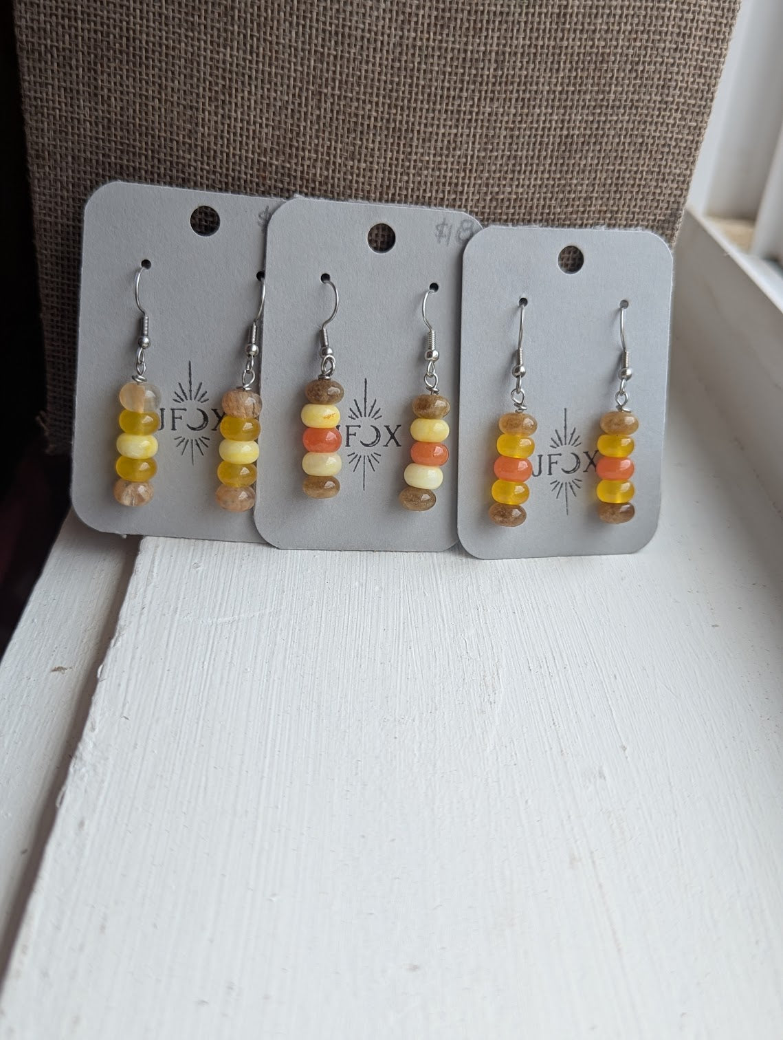 Autumnal Rondelle Silver Drops (Various Options Available)
