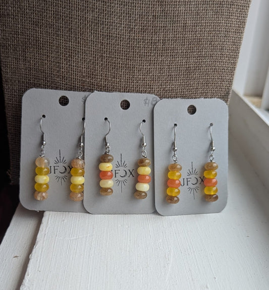 Autumnal Rondelle Silver Drops (Various Options Available)