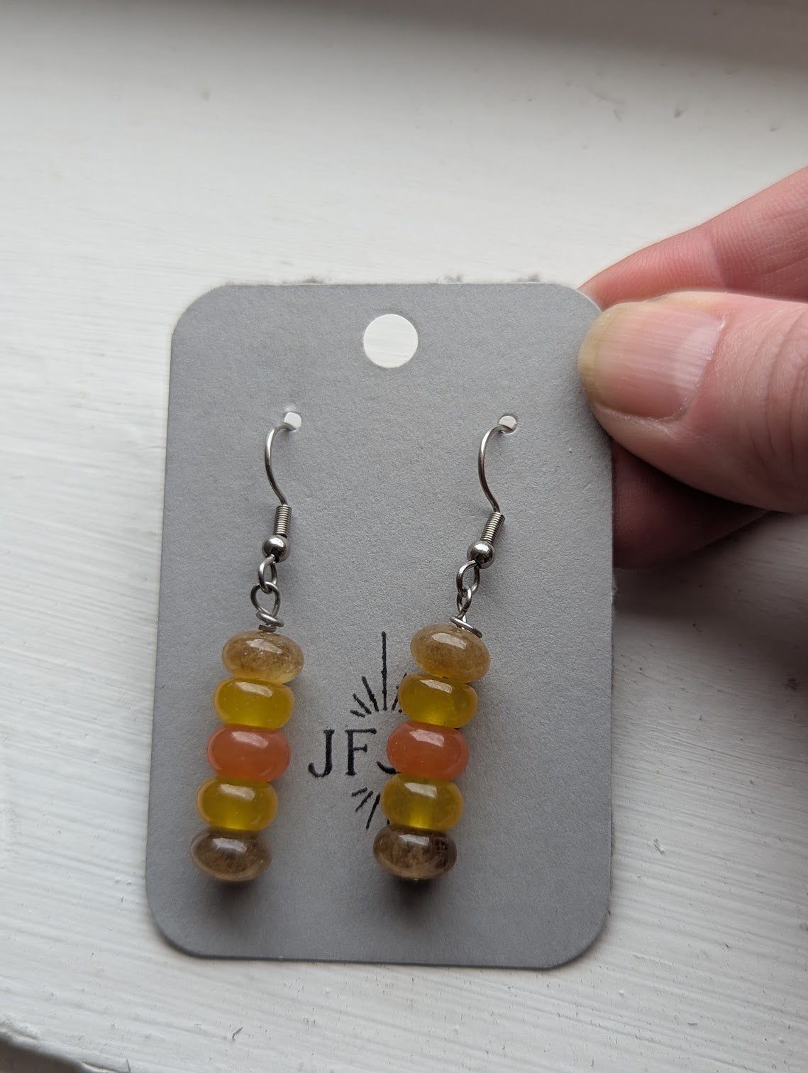 Autumnal Rondelle Silver Drops (Various Options Available)