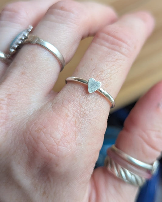 Sterling Silver Heart Ring (Made To Order)