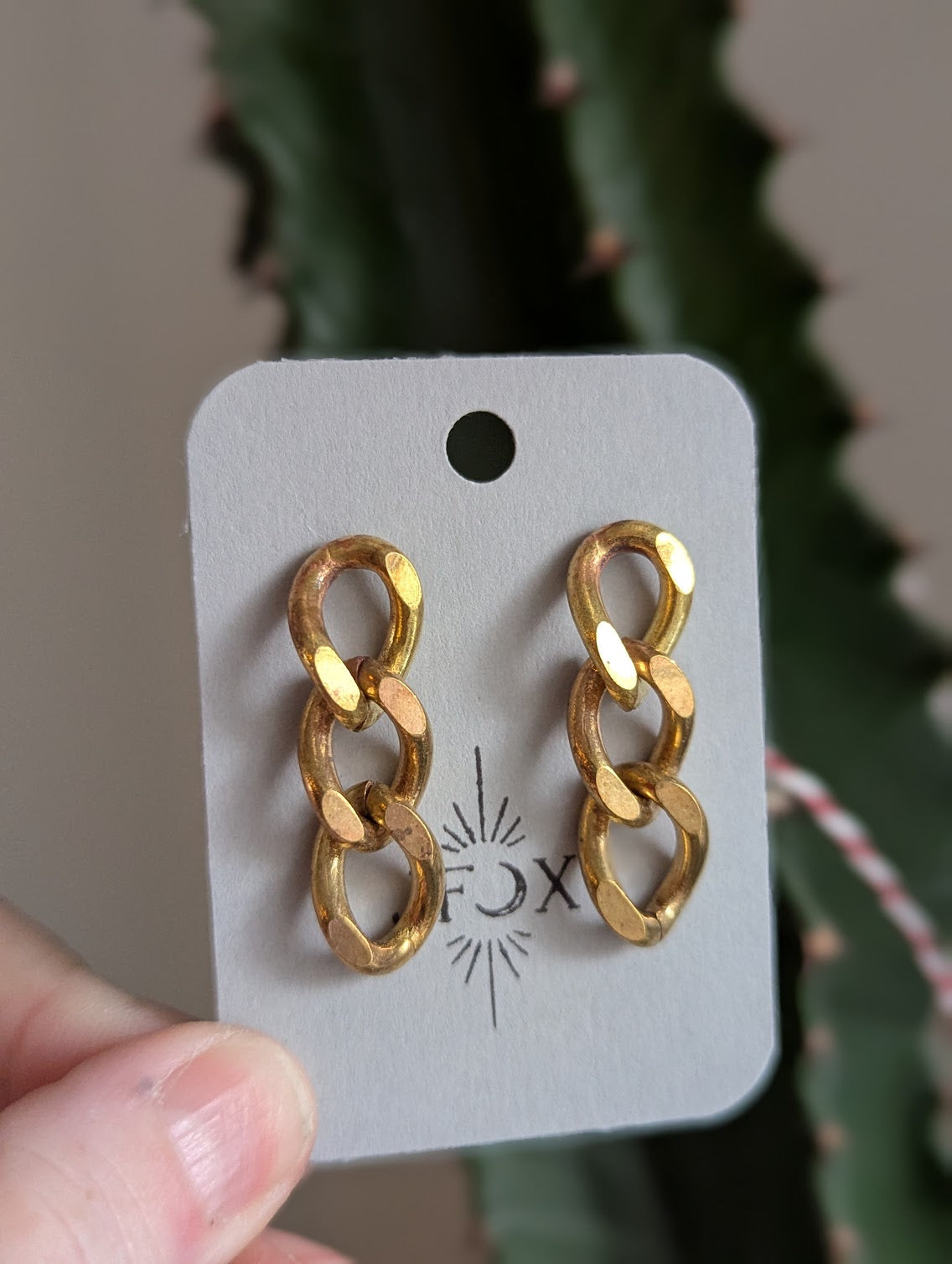 Chunky Brass Chain Earrings