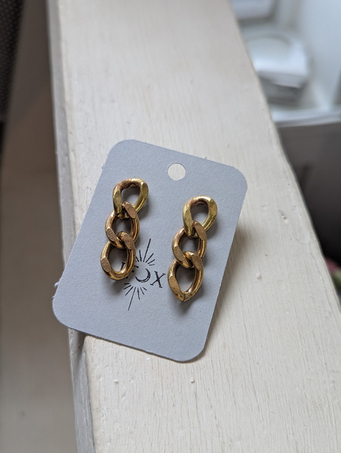 Chunky Brass Chain Earrings