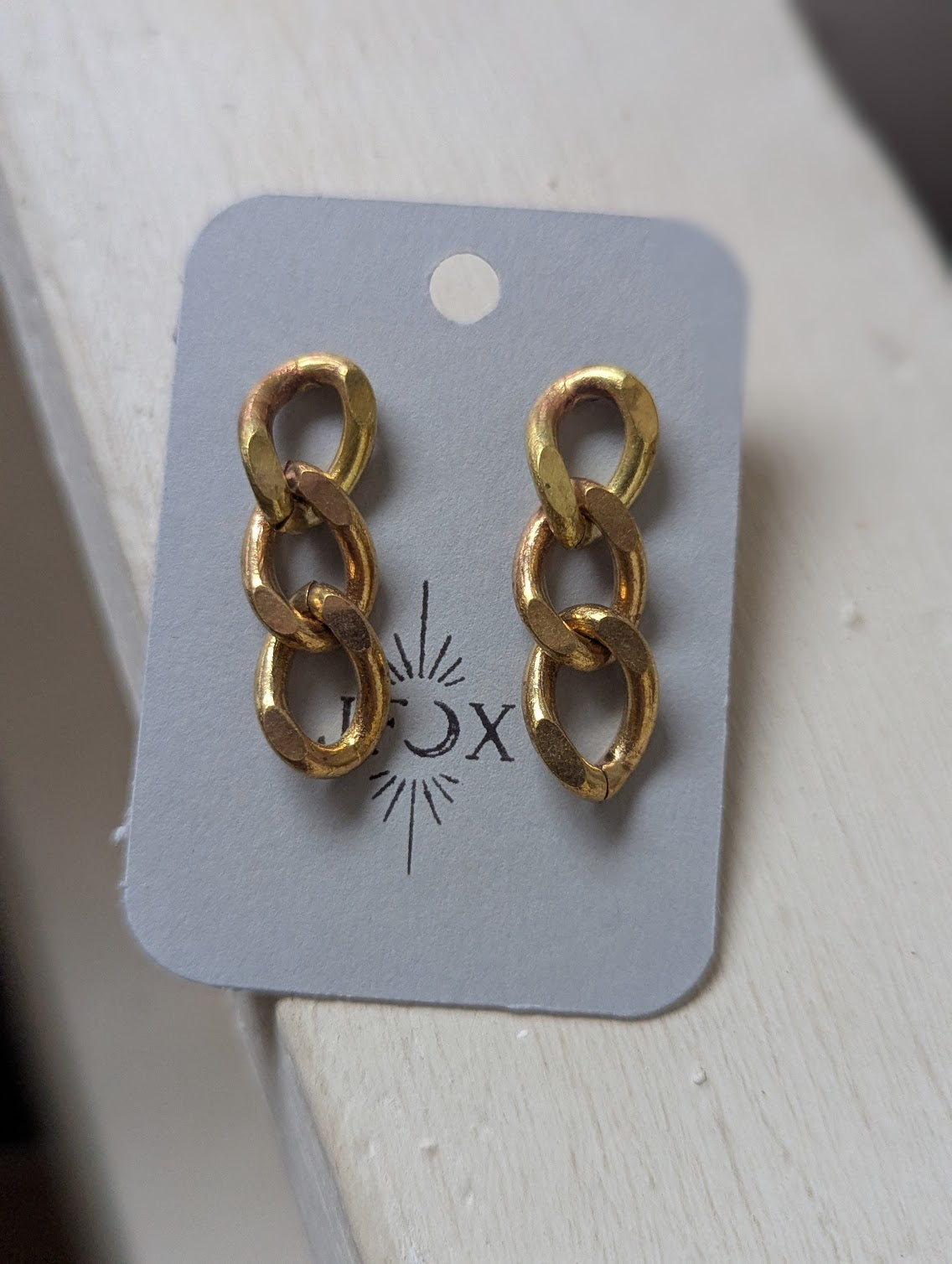 Chunky Brass Chain Earrings