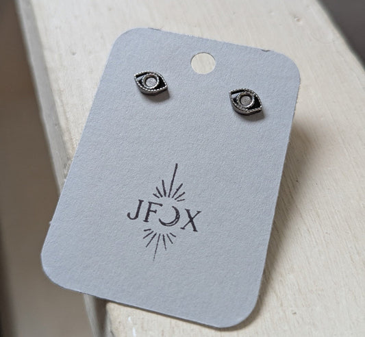 Evil Eye Silver Stainless Studs