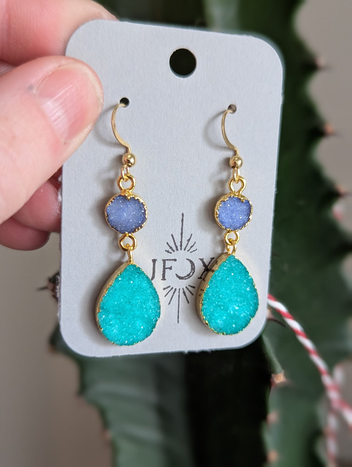 Light Blue and Turquoise Duo Earrings