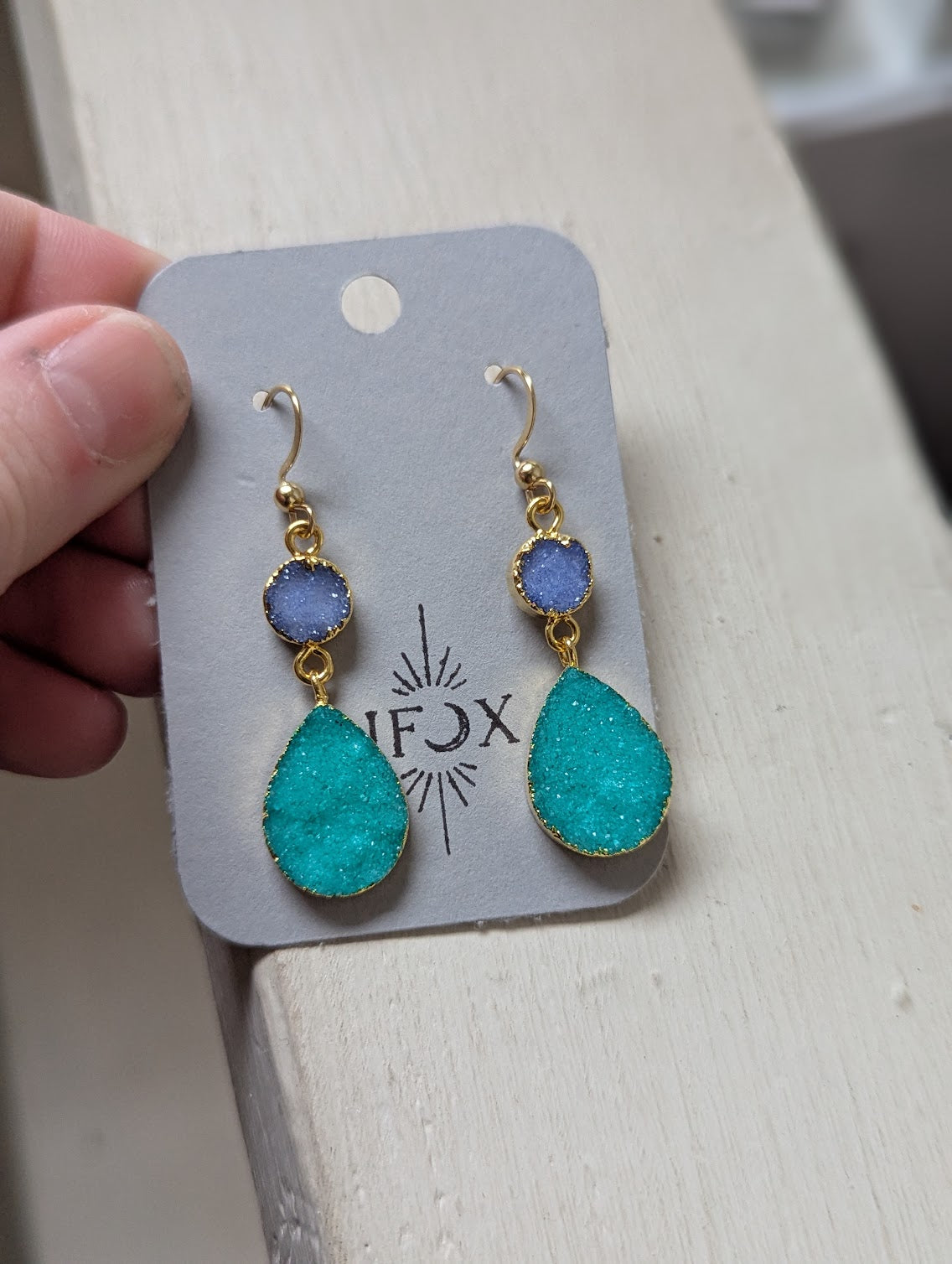Light Blue and Turquoise Duo Earrings
