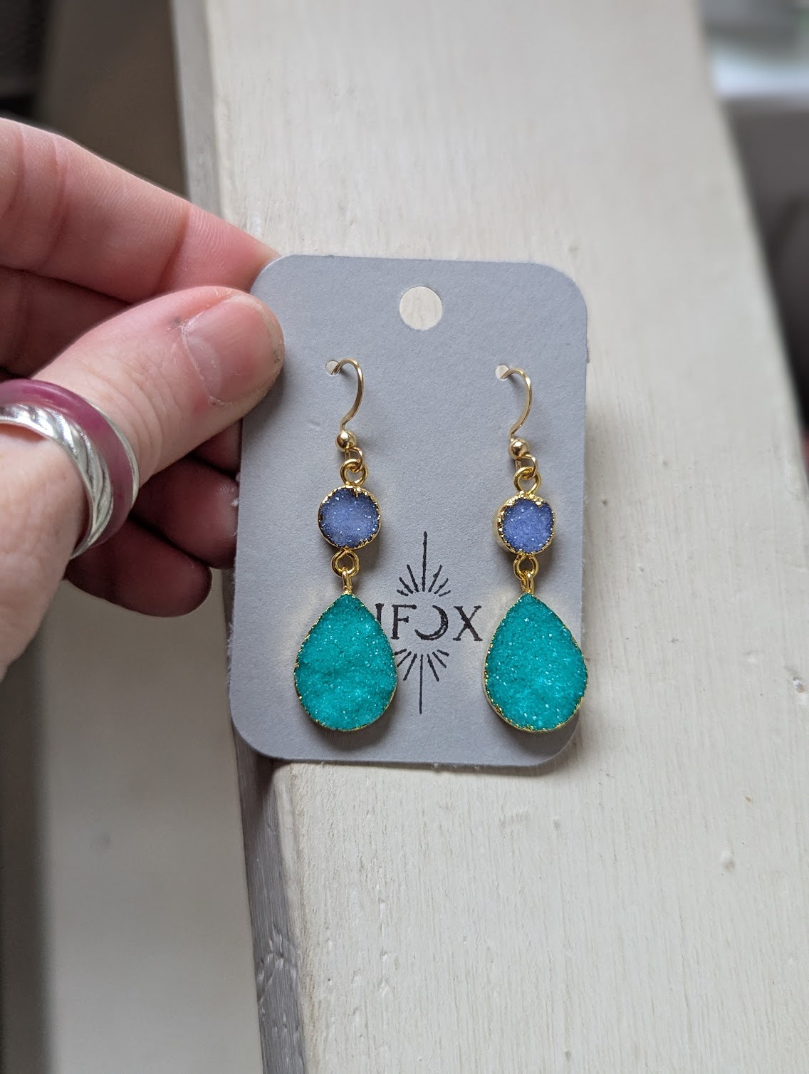 Light Blue and Turquoise Duo Earrings