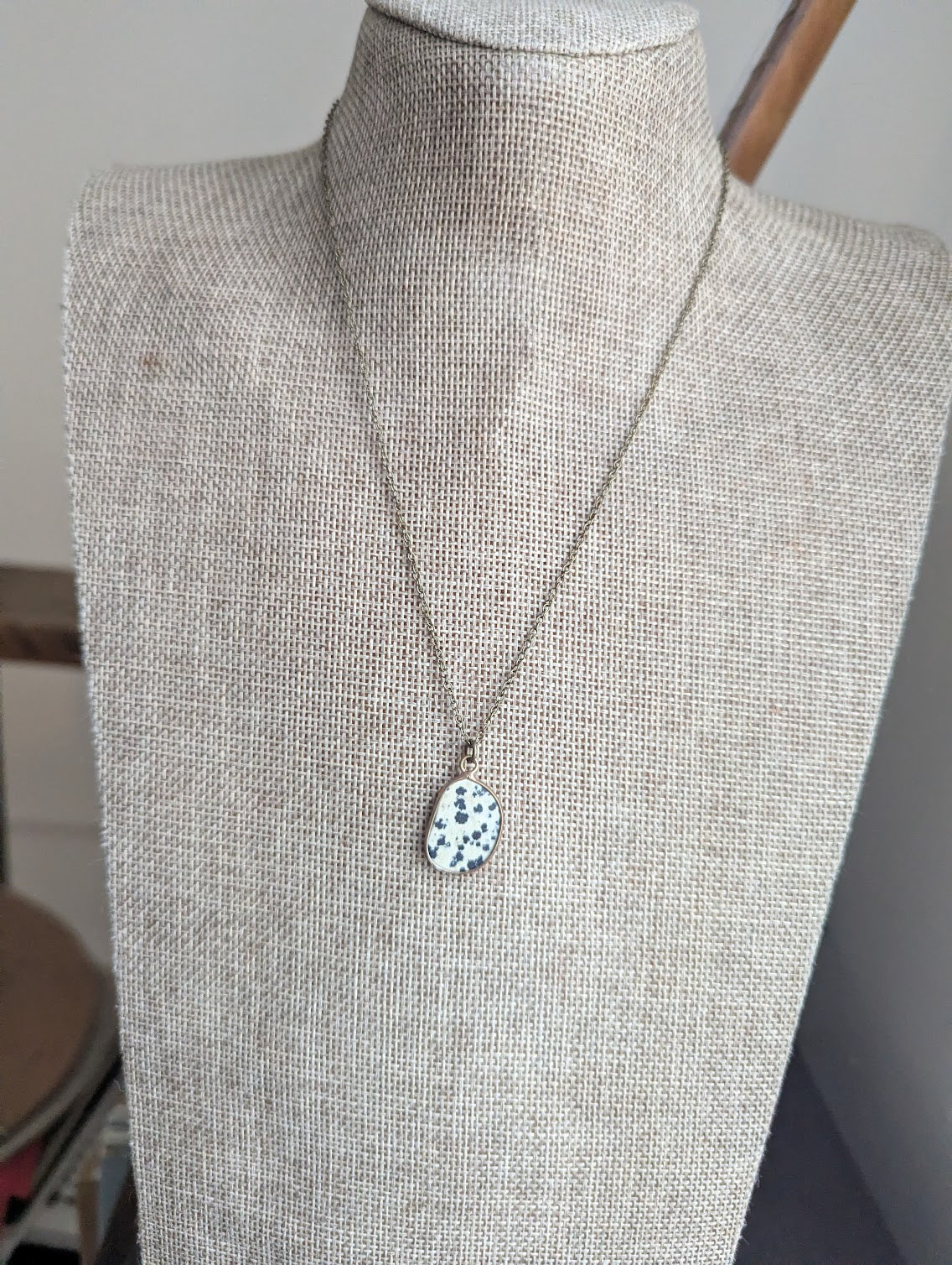 Dalmatian Jasper Brass Necklace
