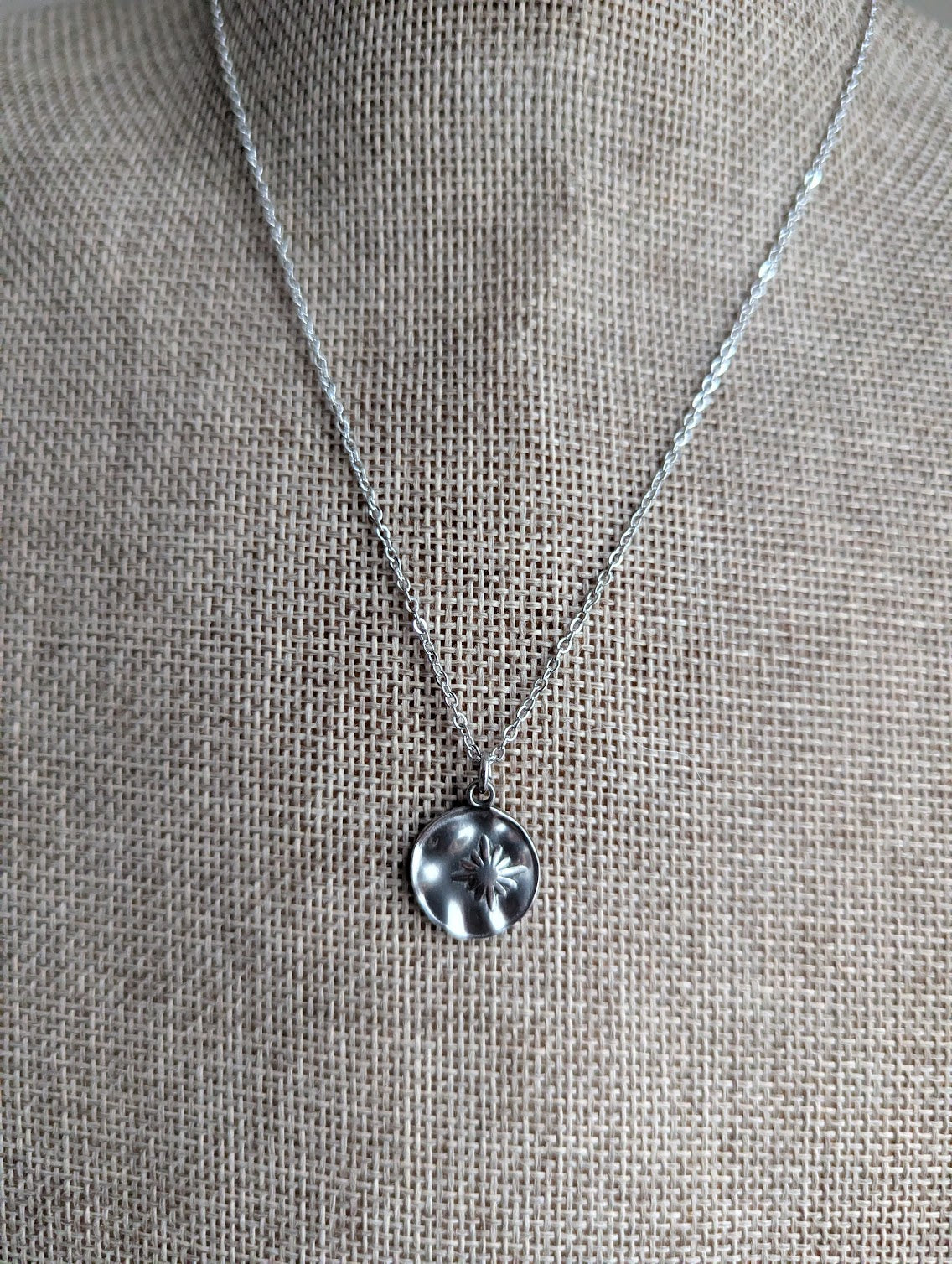 North Star Hammered Silver Necklace