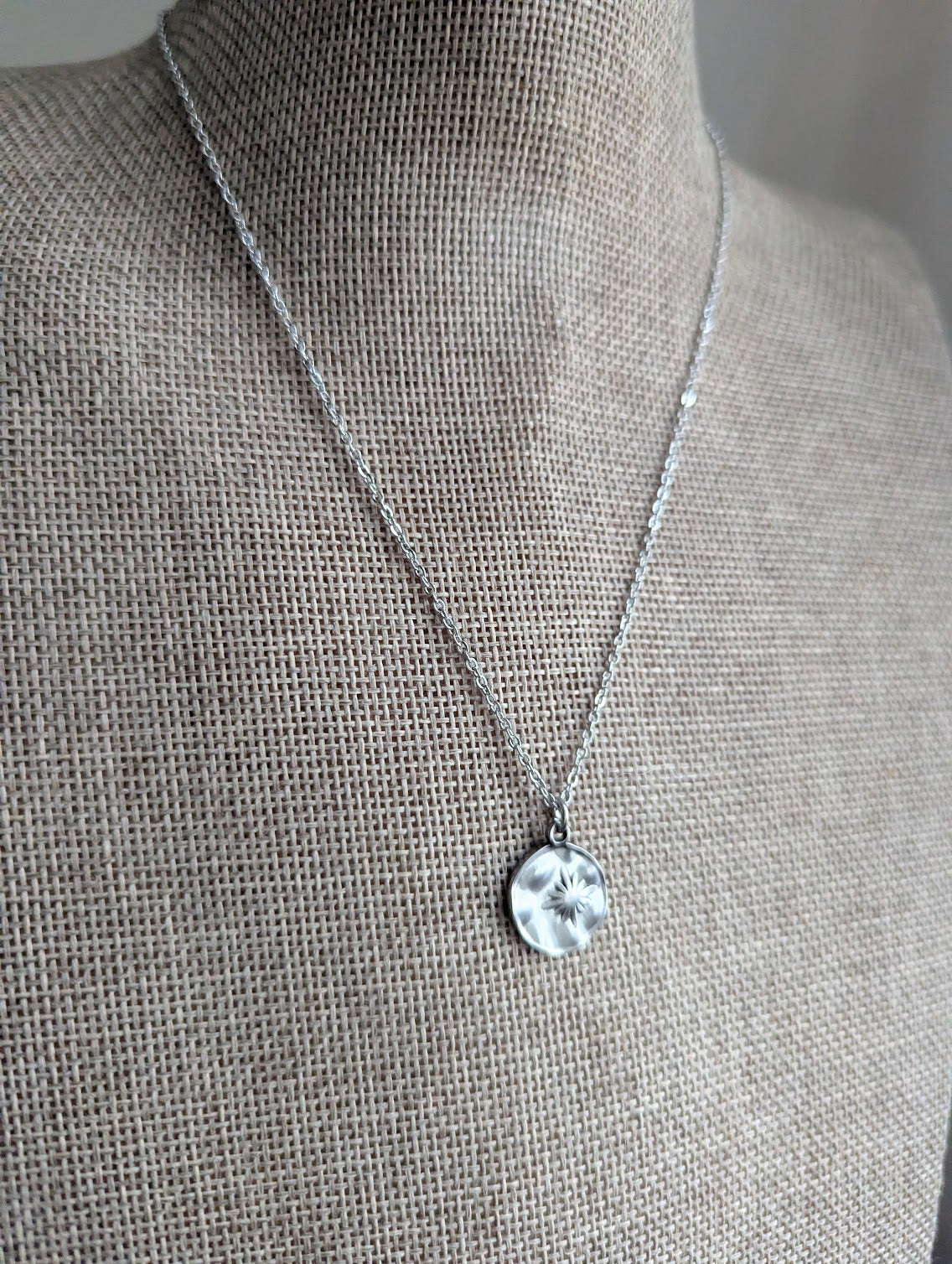 North Star Hammered Silver Necklace
