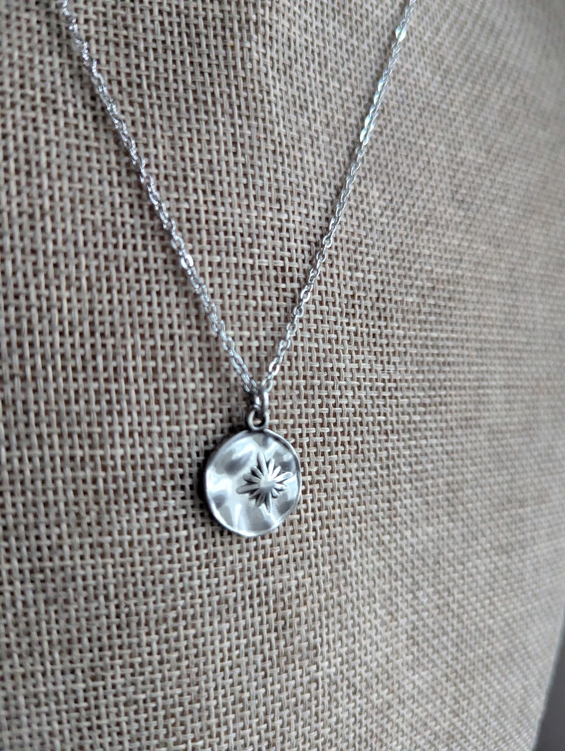 North Star Hammered Silver Necklace