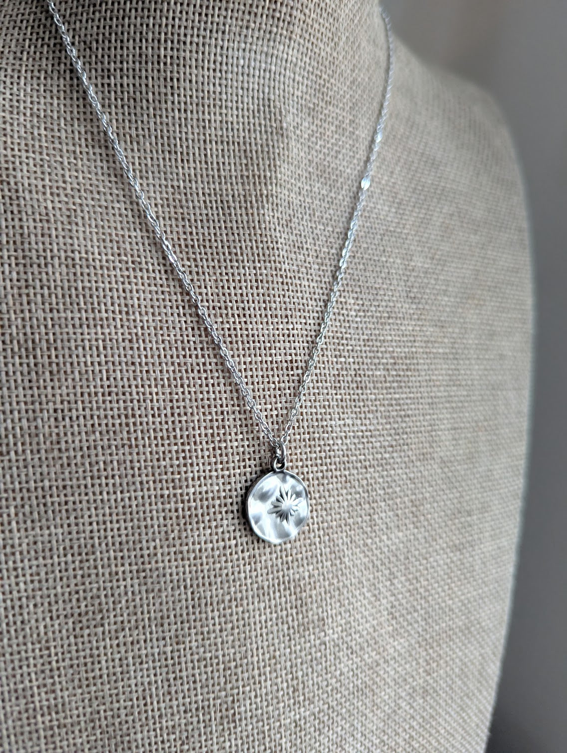 North Star Hammered Silver Necklace