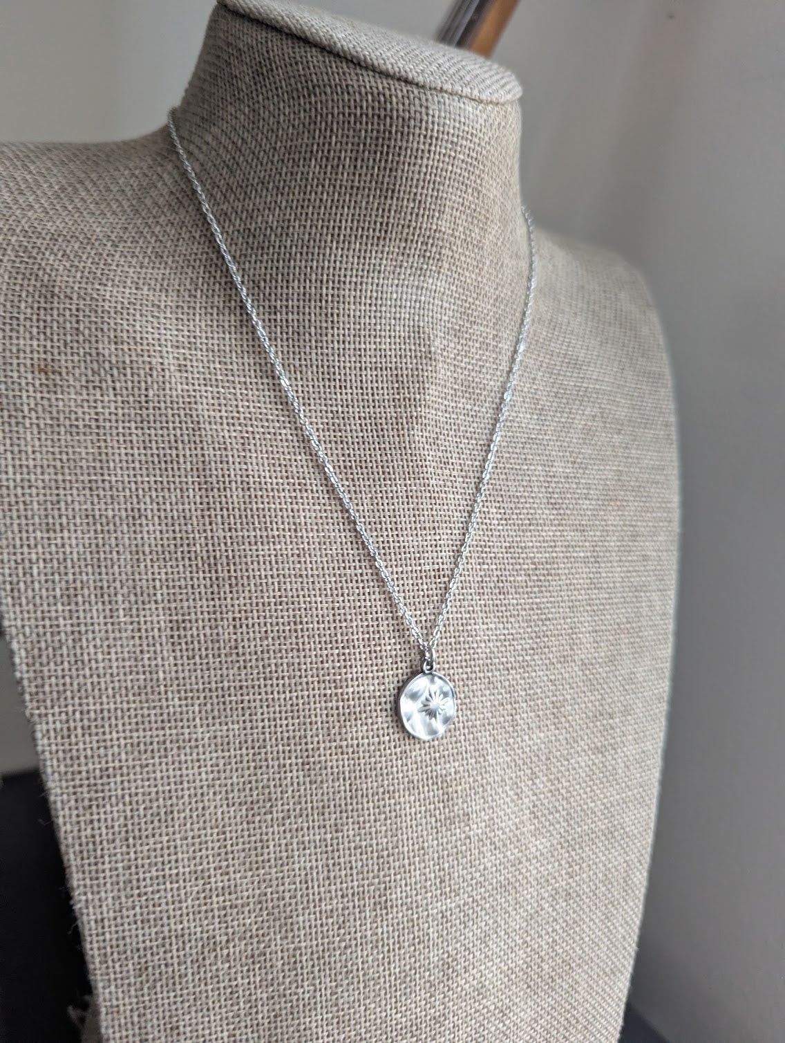 North Star Hammered Silver Necklace