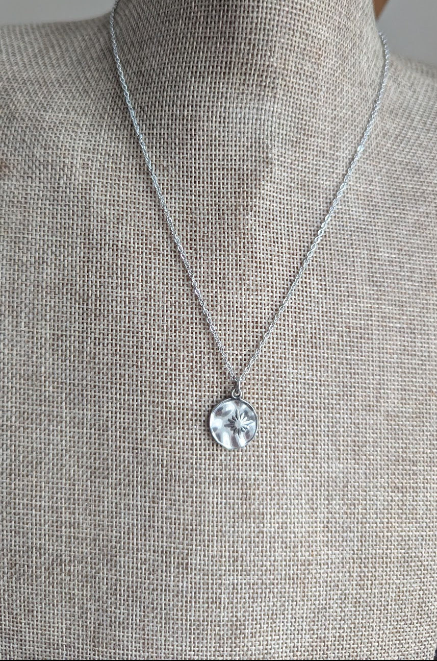 North Star Hammered Silver Necklace