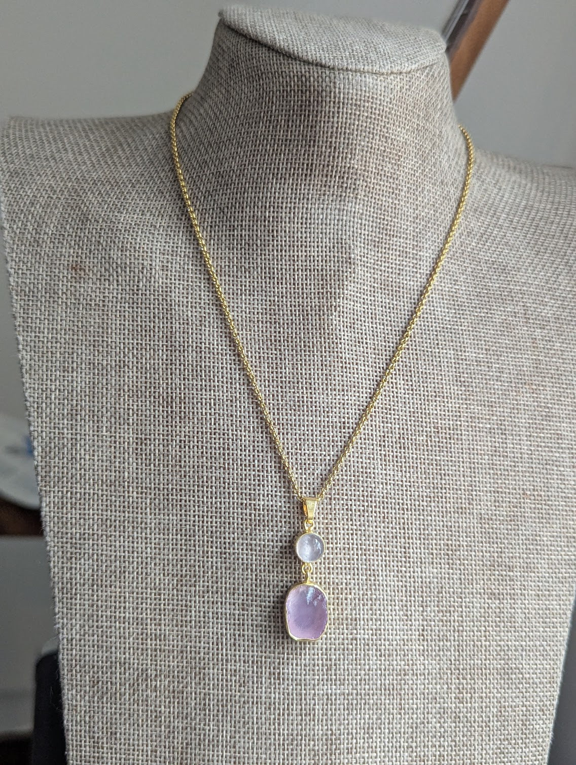Amethyst Duo Gold Necklace