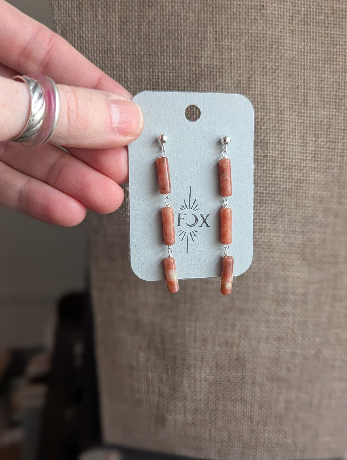 Flower Agate Trio Sterling Silver