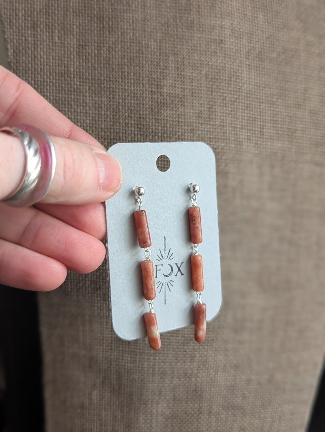 Flower Agate Trio Sterling Silver