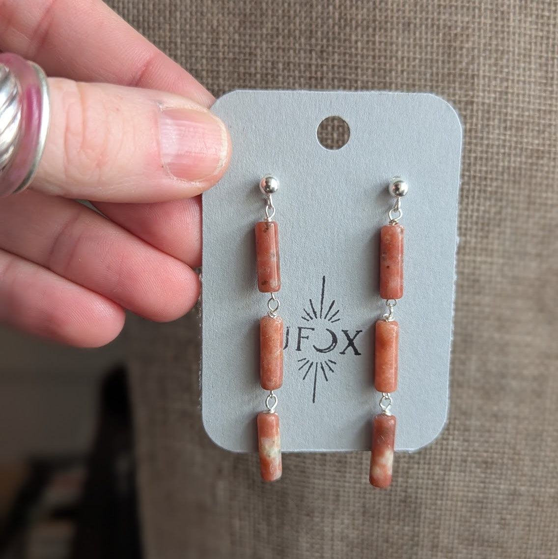 Flower Agate Trio Sterling Silver