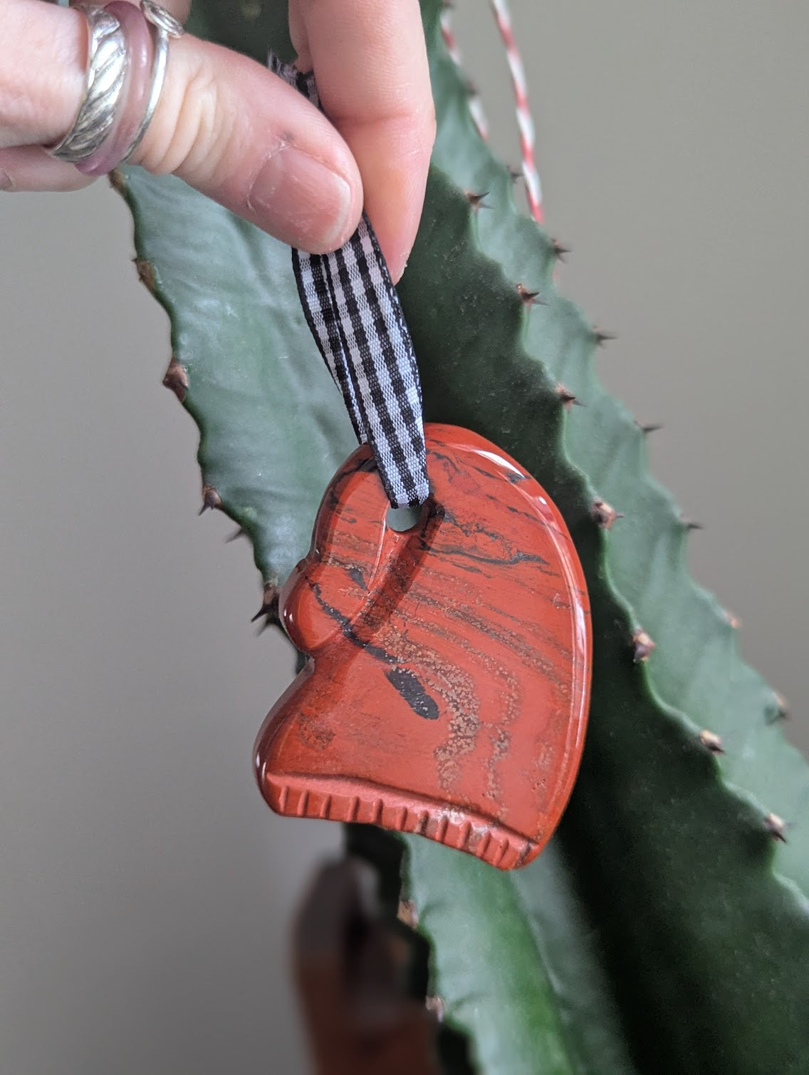 Red Jasper Santa Hat Christmas Decoration (Various Colors Available)