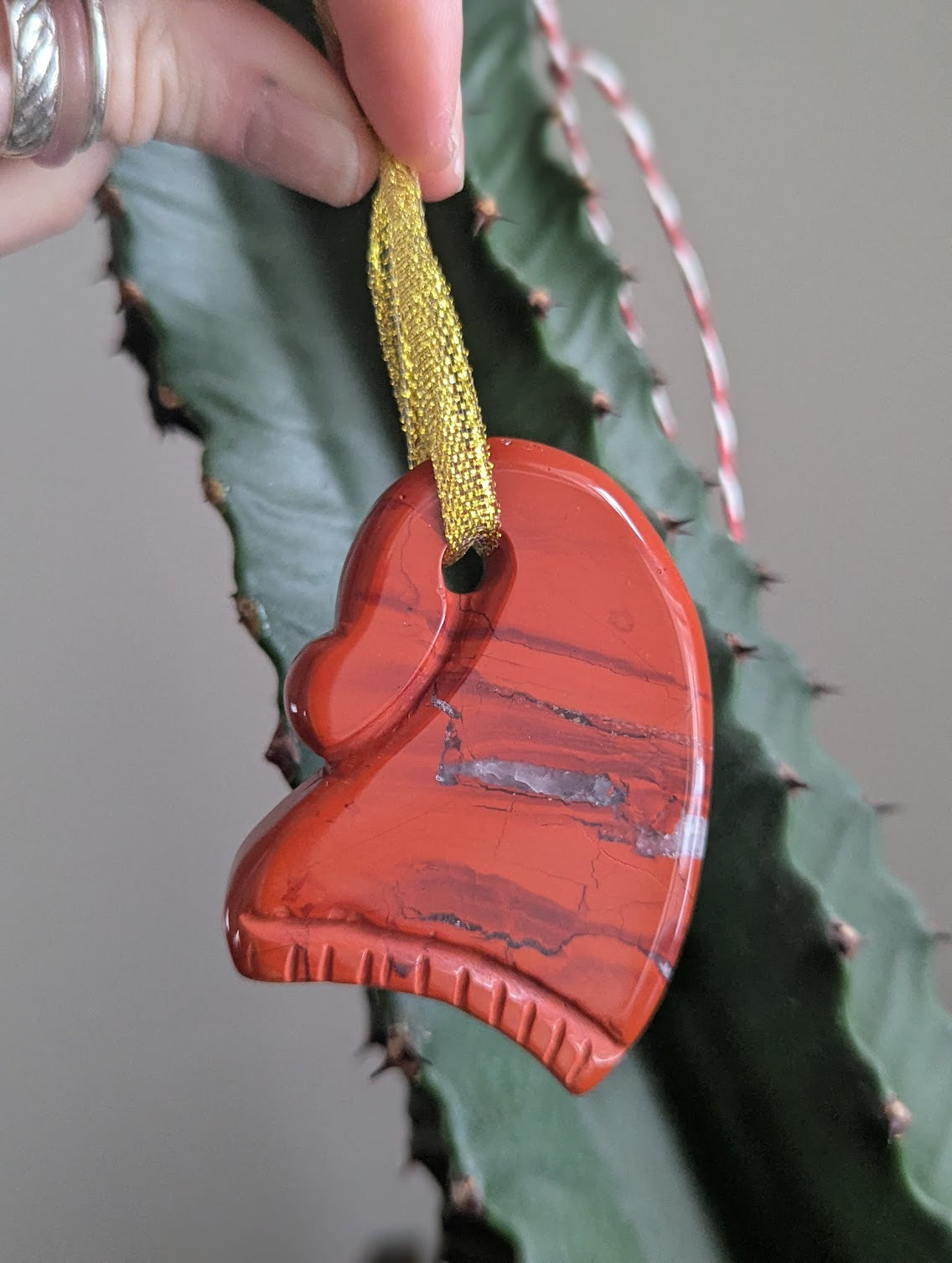 Red Jasper Santa Hat Christmas Decoration (Various Colors Available)